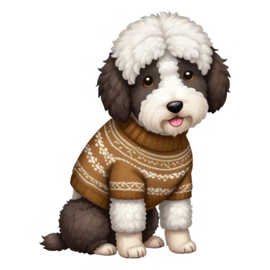 Sheepadoodle wearing a sweater  sticker