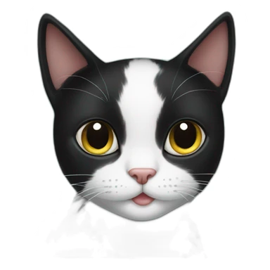 Black cat with White birthmark like heart sticker