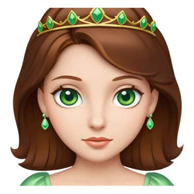 Brown hair green eye princess  sticker