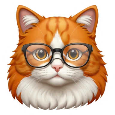 Orange cat wearing nerdy square glasses. sticker