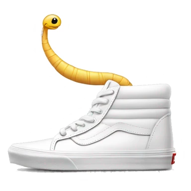 white vans shoe stomps on worm sticker