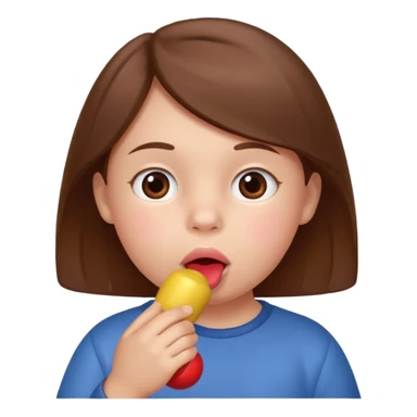 crinça com briquedo na boca sticker