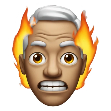 Mad with fire coming out of eyes sticker