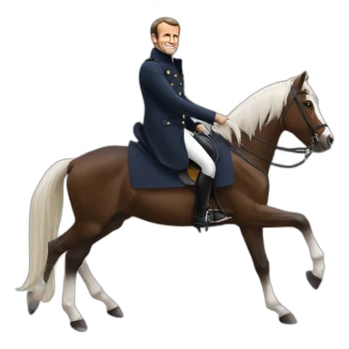 Emmanuel Macron qui fait du cheval sticker