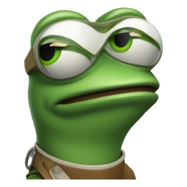 pepe with rocket  sticker