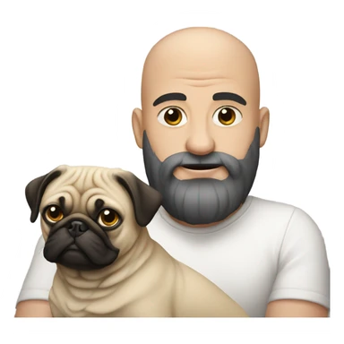 bald man with pug sticker