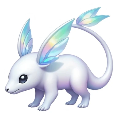  Iridescent white pale fakemon-creature   sticker