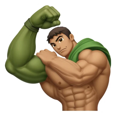 green arm with clenched fist and muscle forearm  sticker