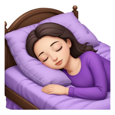 brunette-single-girl-in-lavender-bed-sleeping-pretty-eyelashes-light-skin sticker