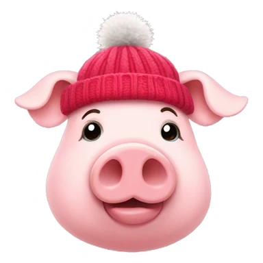 Pig wearing a woolly hat  sticker