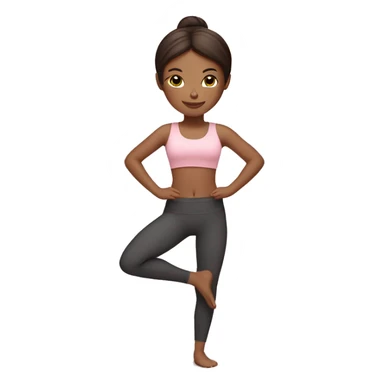brunette yoga girl light pink clothes on sticker