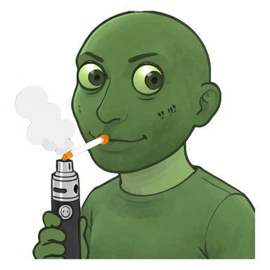 Person holding a vape sticker