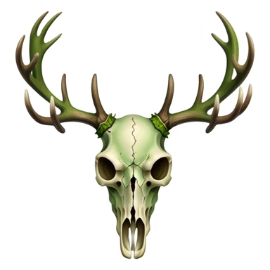Mossy deer skull sticker