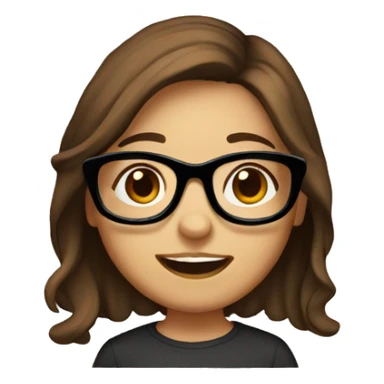 Cute girl with brown hair and glasses sticker