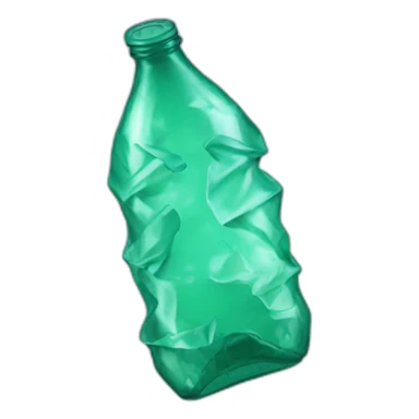crumpled plastic bottle sticker
