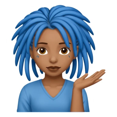 brown girl with blue locs saying fuck you sticker