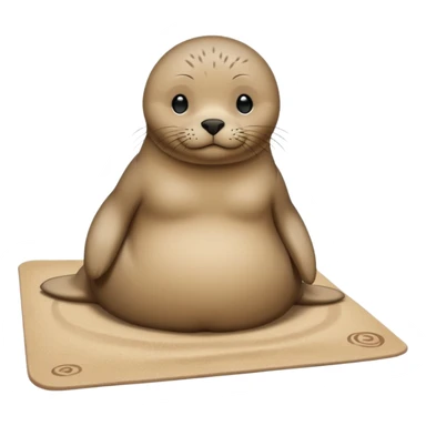 Seal on yoga mat on sand sticker