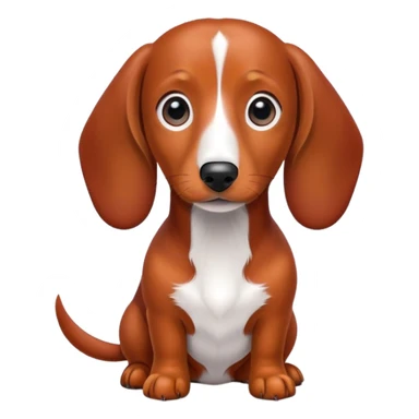 Red dachshund with white patch on its chest sticker