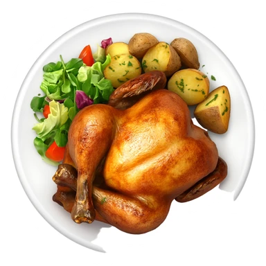 Chicken potato and salad sticker