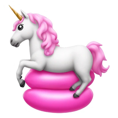 Unicorn in a pink inflatable  sticker