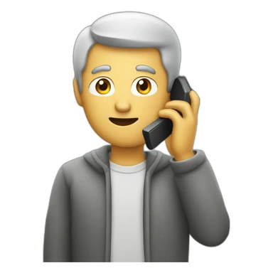 A man talks to his mobile phone sideways sticker