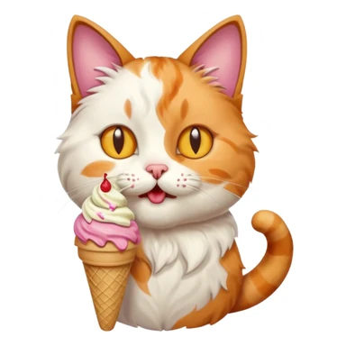 Ice cream eating a cat sticker