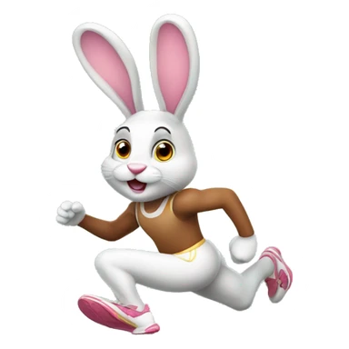 skipping sprint easter bunny sticker