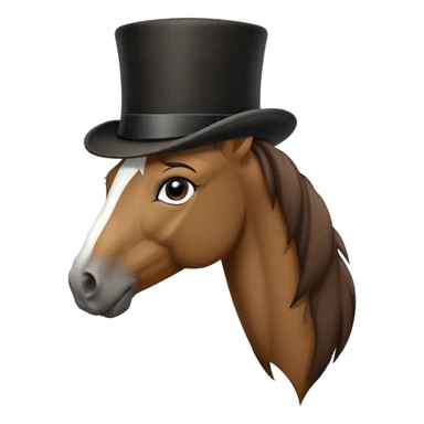 Horse wearing a top hat  sticker