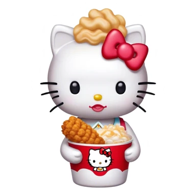 Hello kitty eats kfc sticker