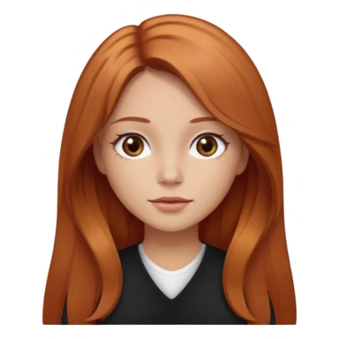 girlfriend with long middle part dark strawberry blonde hair with brown eyes sticker