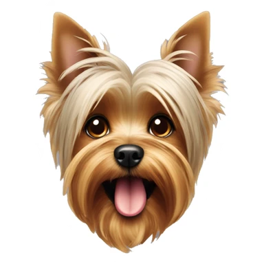 Yorkshire terrier dog sticking his tongue out. sticker