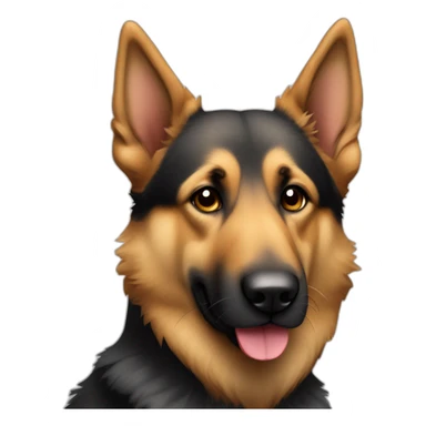 Berger allemand avec des Cœur dans les yeux et les oreilles qui tombent sticker