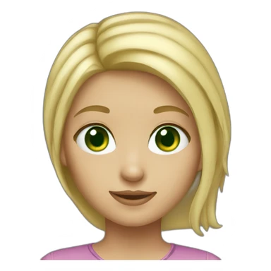 blonde short girl green eyes sticker