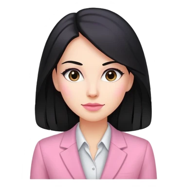 Business chlothes pink woman caucasian long black hair girl sticker