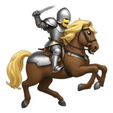 Charging knights on horse sticker