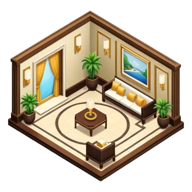 Luxe hotel lobby isometric interior  sticker
