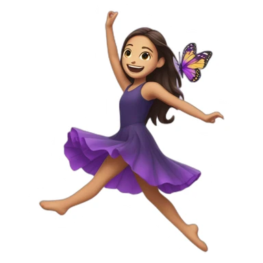 Olivia Rodrigo dancing with purple butterfly  sticker