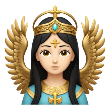 Orthodox Statue of Seraphim black hair sticker