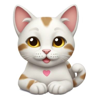 Cute cat makes Heart with paw sticker