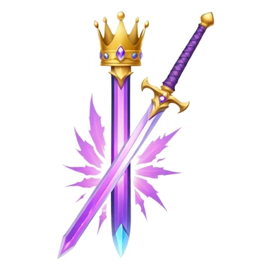 purple aura sword with crown  sticker