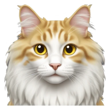 Yellow and White main coon cat sticker