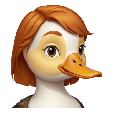 female duck with ginger hair cute sticker