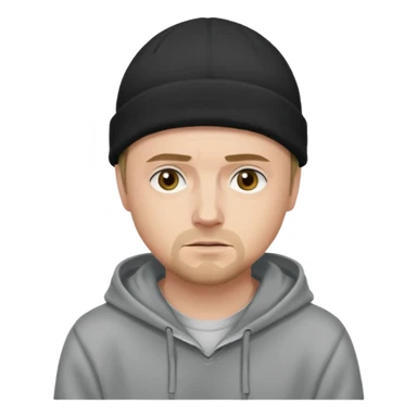 Illustrate Jesse Pinkman in hoodie & beanie with casual slouched pose. sticker
