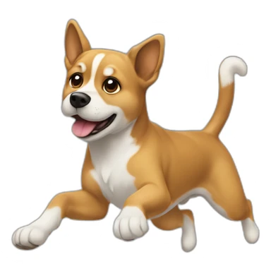Chien qui saut sticker