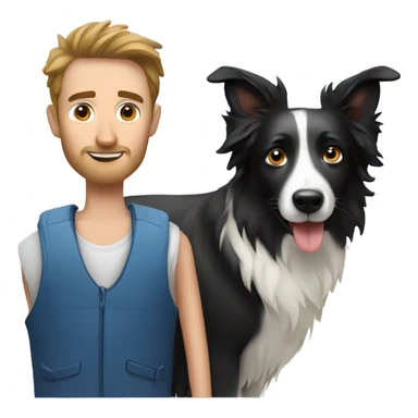 a Man and a border collie sticker