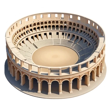 Realistic Pula Arena Landmark Emoji, featuring the grand Roman amphitheater with its large stone arches and well-preserved outer walls. sticker