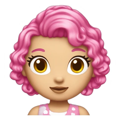 Hello kitty pink hair sticker