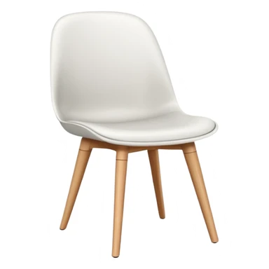 modern white chair with wood sticker
