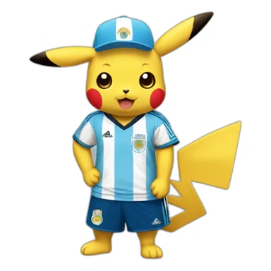 pikachu with an argentina jersey sticker