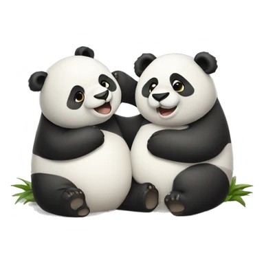 Two pandas snuggling each other sticker